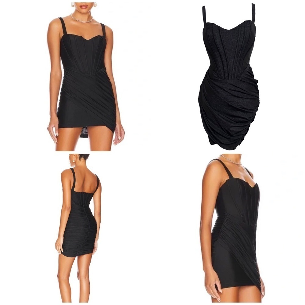 H:Ours Miquela Mini Dress in Black Size Small NEW Corset Style